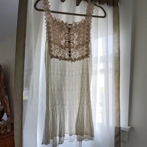 Free people, lace body and   embroidered top